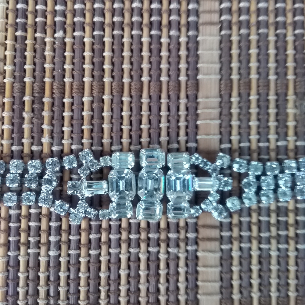 Fancy Vintage Rhinestone Clear Crystal Bracelet